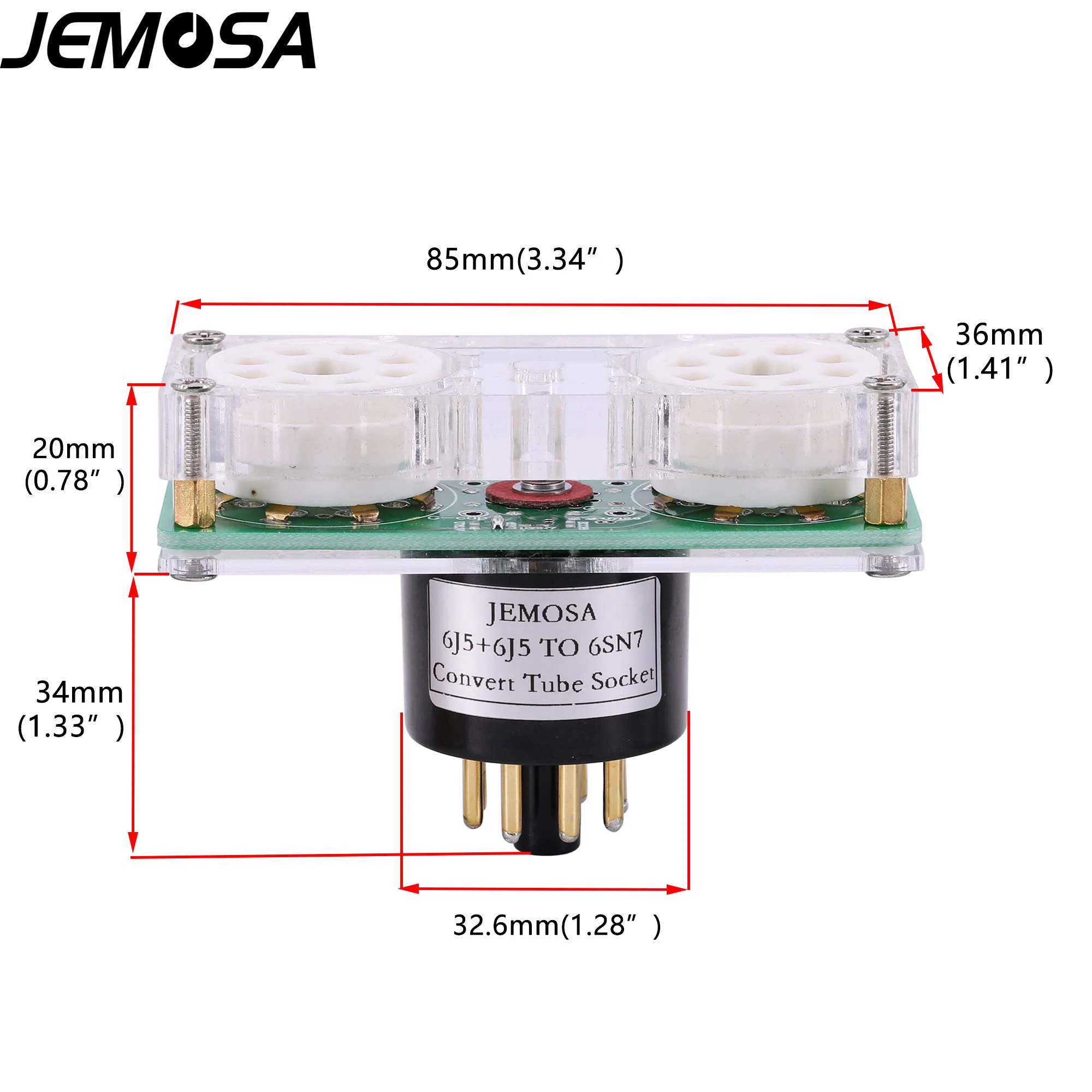 1PC 6J5 + 6J5 To 6SN7สูญญากาศ8หมุด8Pins DIY เครื่องขยายเสียงสูญญากาศหลอดแปลงอะแดปเตอร์ซ็อกเก็ตจัดส่งฟรี