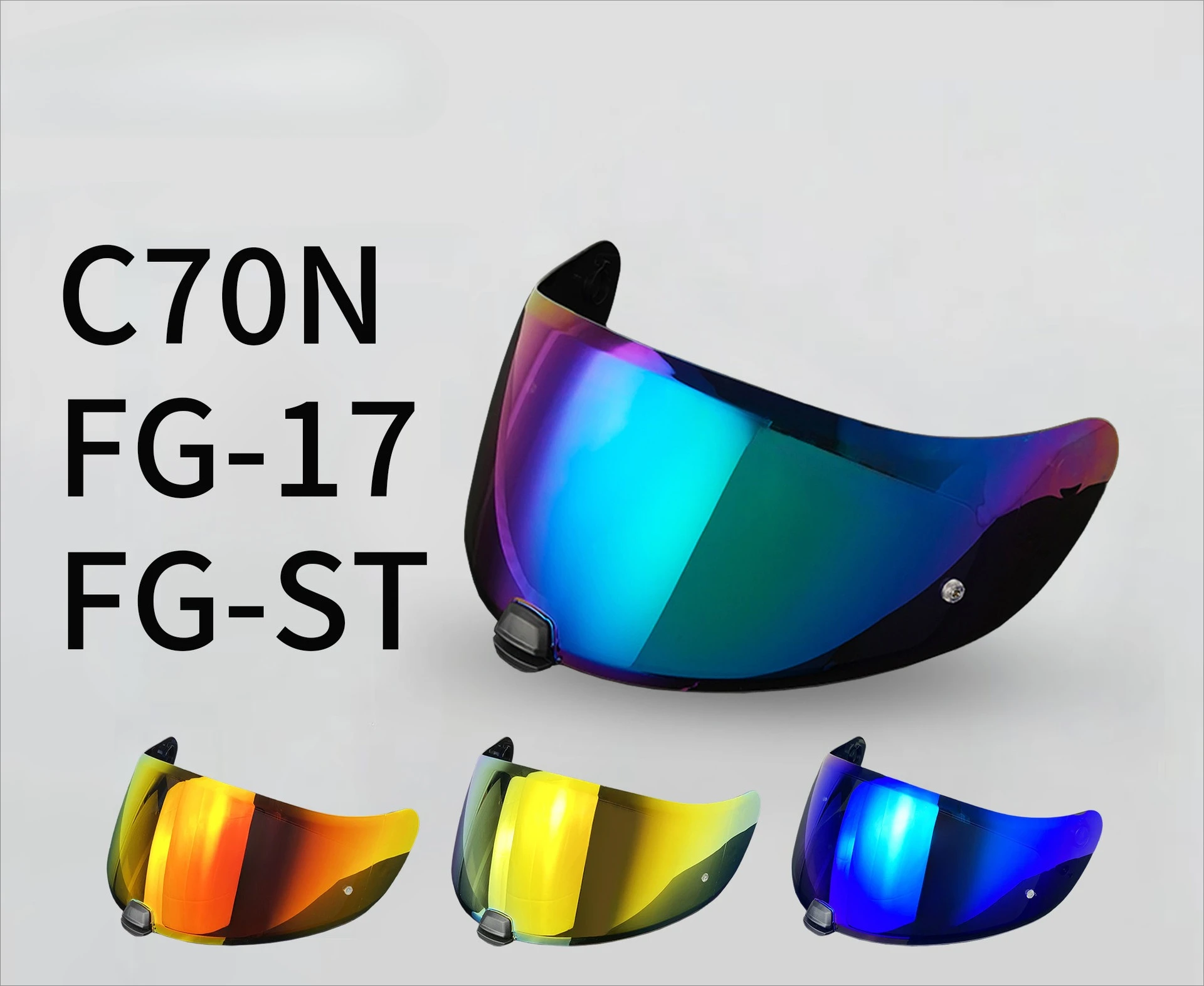 Helmet Lens Suitable for HJC HJ20M C70 IS17 FG17 FGST Plating High Definition UV Protection Mirror