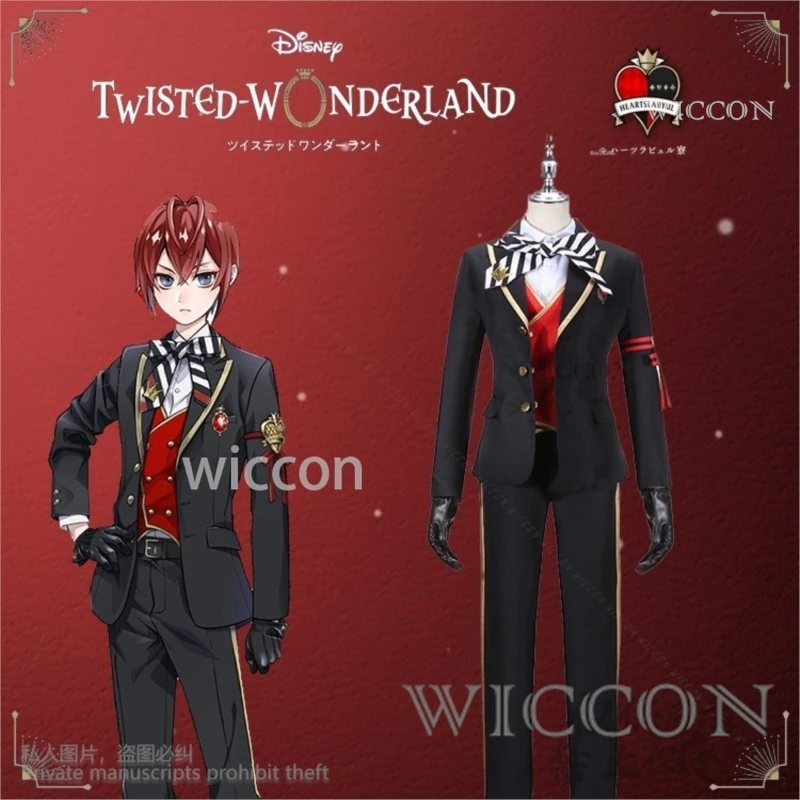 Anime Game Riddle Rosehearts Cosplay Costume Adult Wig Headwear Twisted-Wonderland DK Uniform Halloween Christmas Cos Customized