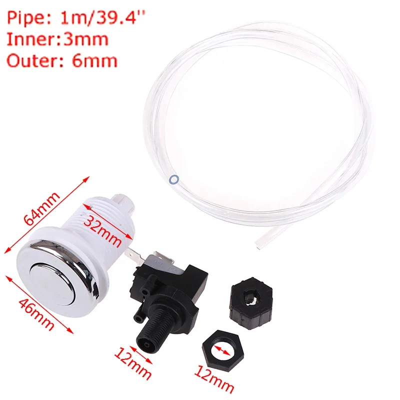 16A On/Off Push Air Button Spa Jet Switch Complete Pneumatic Tubing Kit for Home Spa