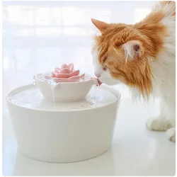 Ceramic Water Fountain for Cats and Dogs,Cat Drinking Bowl,Auto Pet Water Dispenser,Dog Drinkers,1.9L Cat Fountain Pet supplies