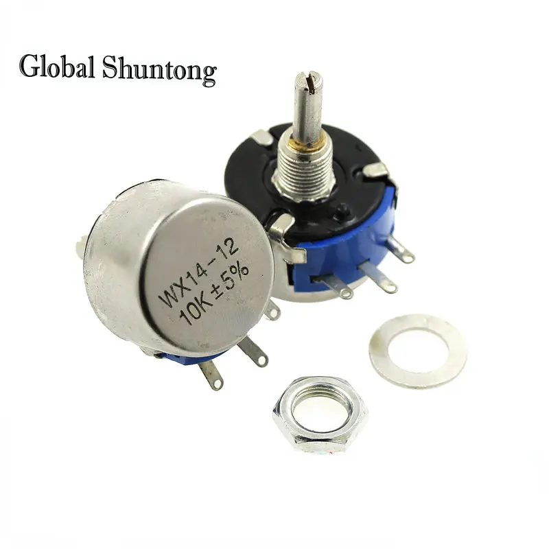 10PCS WX14-12 3W Single Winding Potentiometer 100R 220R 330R 470R 560R 680R 1K 1.5K 2.2K 3.3K 4.7K 5.1K 5.6K 6.8K 10K 15K 22K