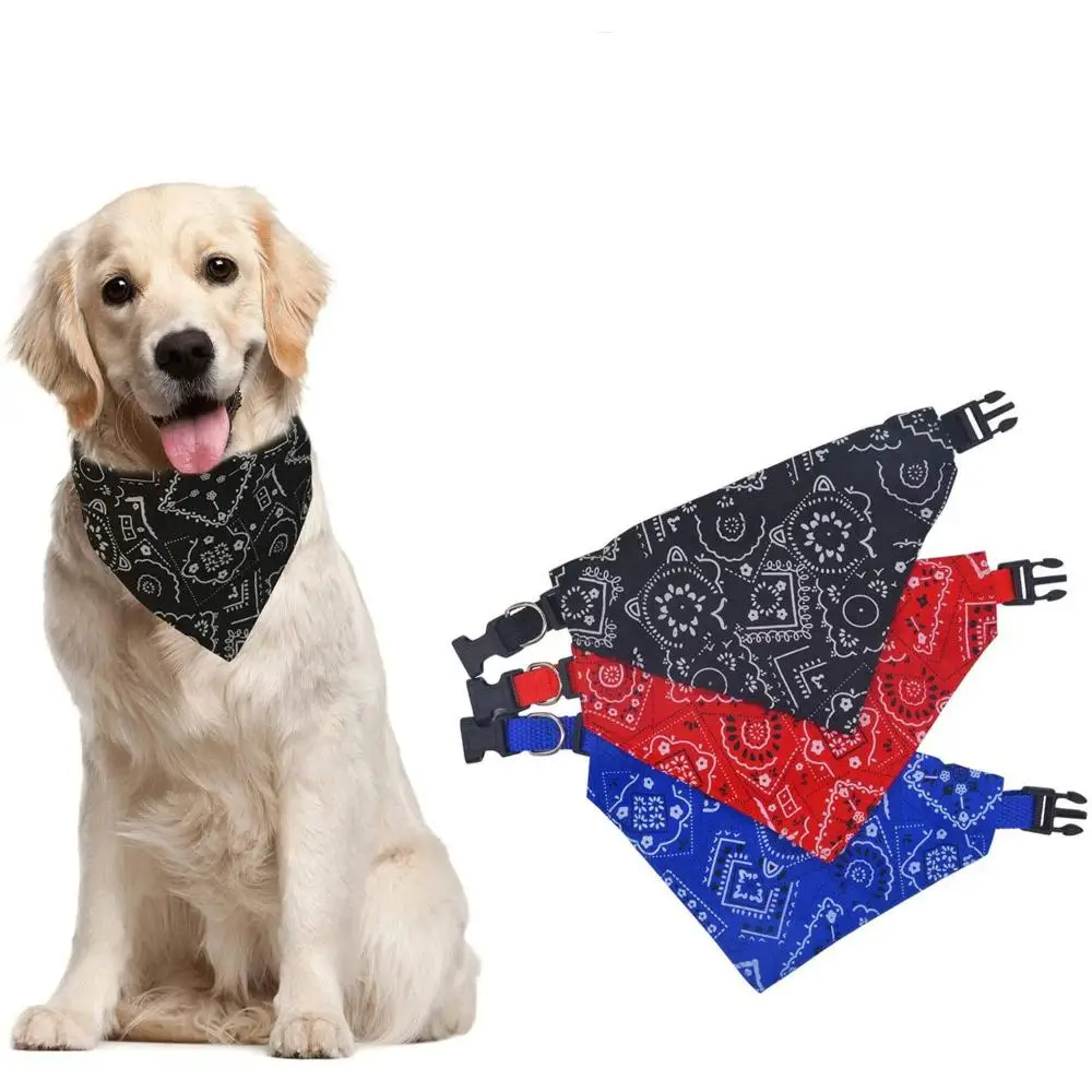 Dog Bandanas Large Pet Scarf Pet Cotton Plaid WashableBow ties Collar Cat Dog Scarf Large Dog Accessories Kerchief