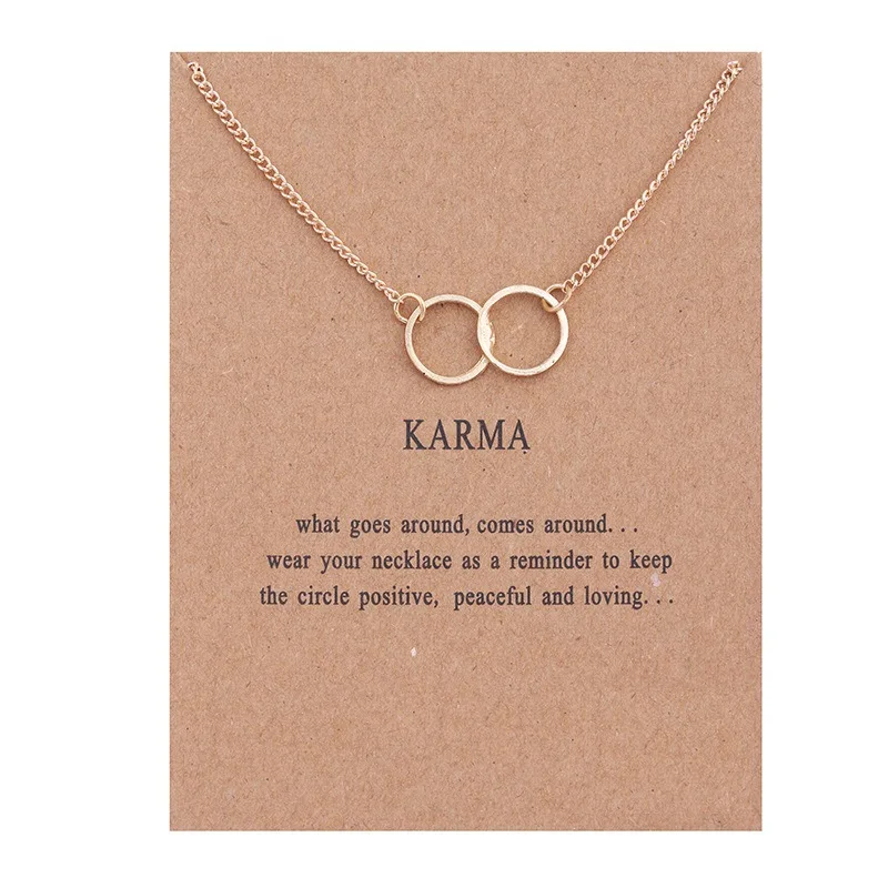 Fashion Jewelry Korean Necklace Karma Necklace Circle Charm Pendant