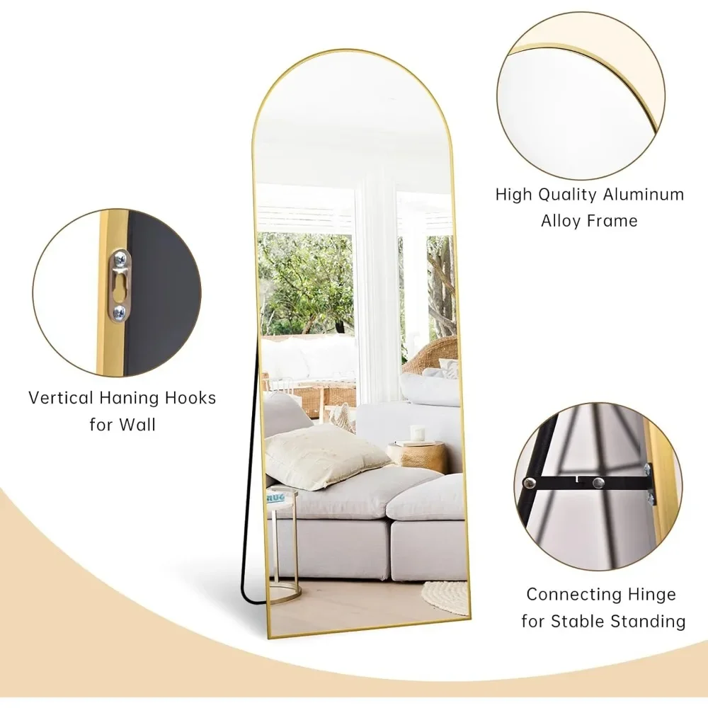 Full Length Mirror, 58"x18" Arch Floor Mirror, Floor Length Mirror, Full Body Mirror with Stand, Mirror Full Length