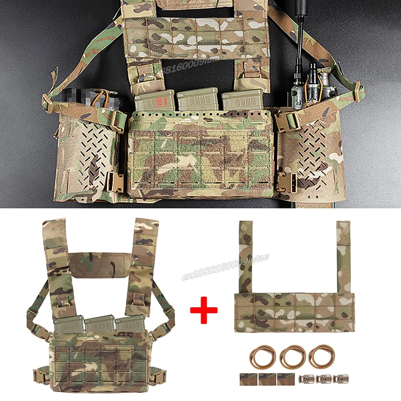 

MK5 Chest Rig with Molle Expansion Front Plate SS MKV Micro Fight Chassis Placard Triple Pouch Airsoft Tactical Plate Carrier
