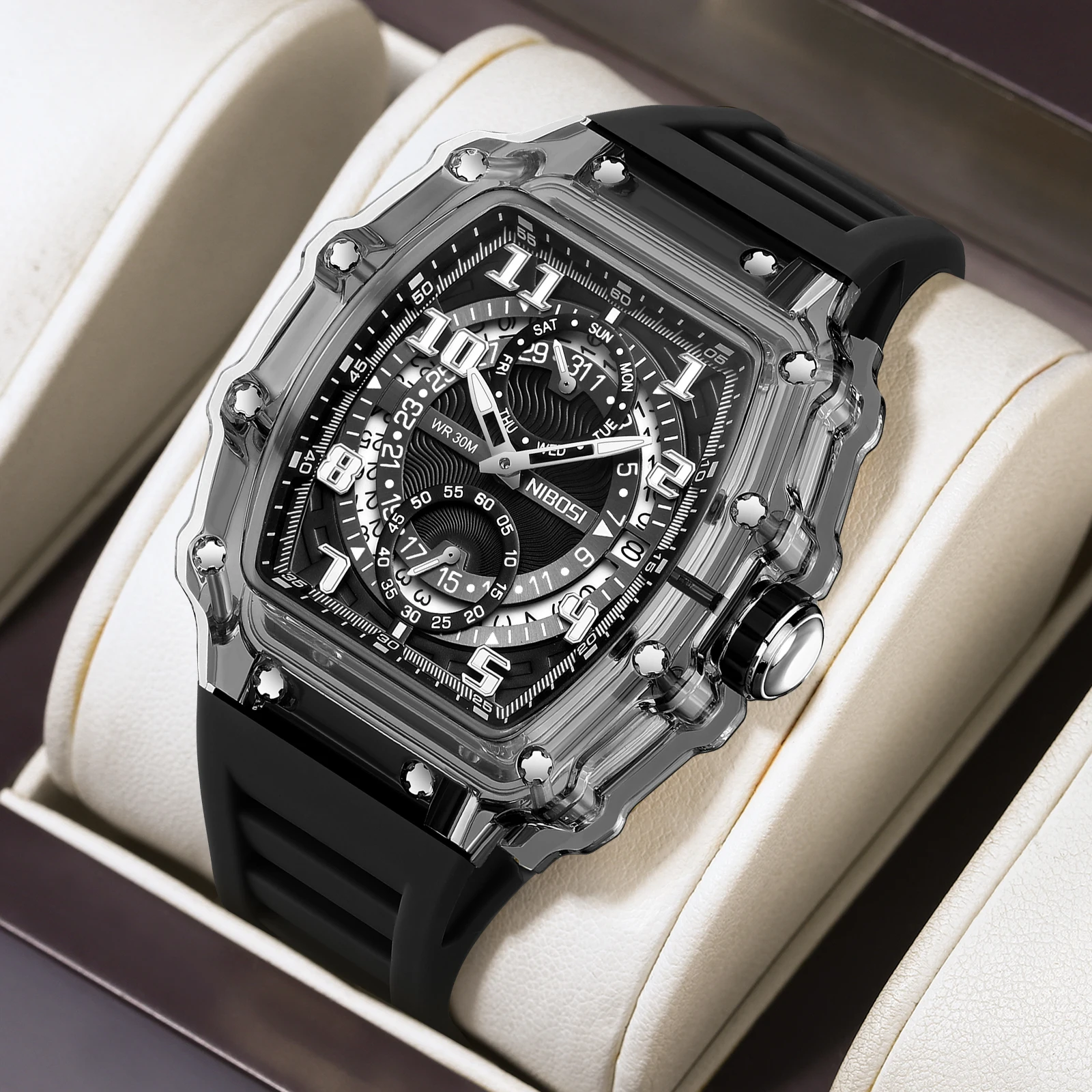 الرجال ريترو الشرير تونيو التناظرية الهيكل العظمي ساعة رياضية التناظرية موضة ساعة معصم الهيكل العظمي تونيو الساعات للرجال Reloj Hombre