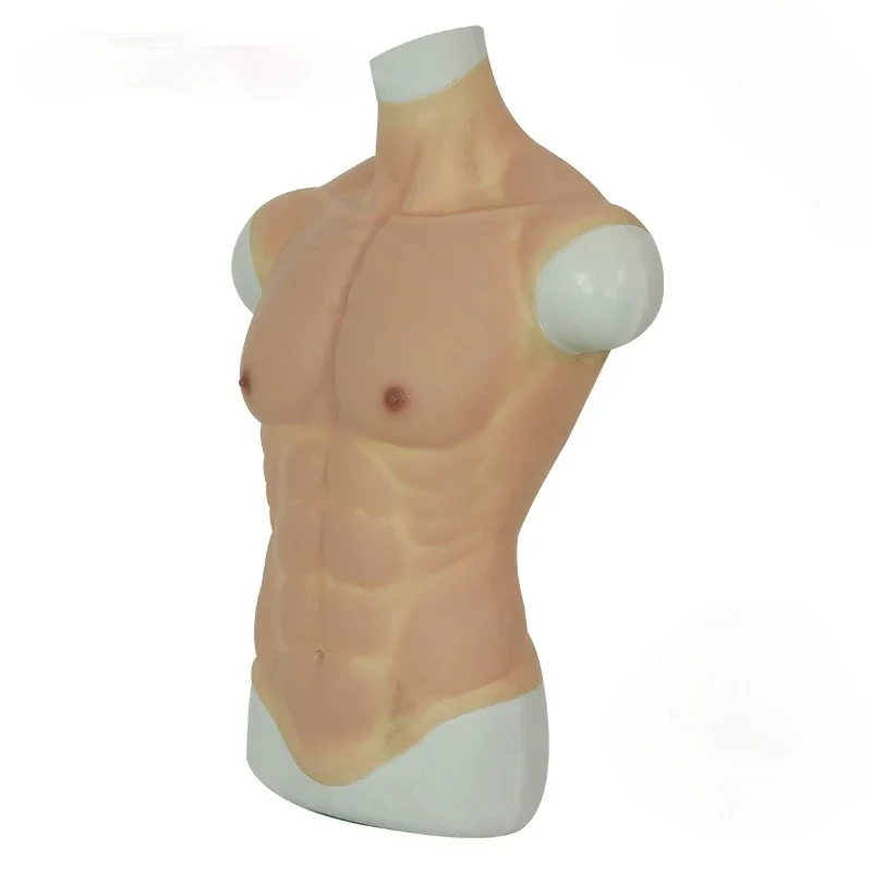 Silicone Male Fake Chest Fake Muscle Realistic Simulation Suit Costume Female Strong Male Abdominal Muscles Halloween