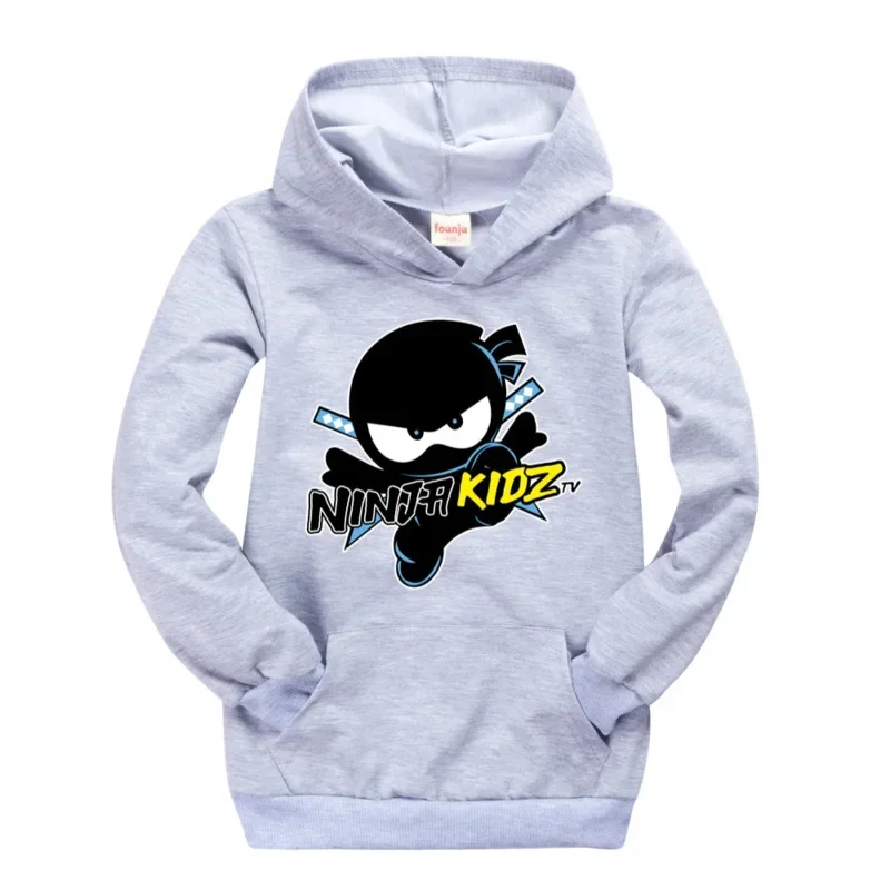 Sn60 New Kids Hooded pocket sweatshirts Ninja Kidz girls cotton hoodie clothes boys casual pullovers hip hop graphic tee1 & 2