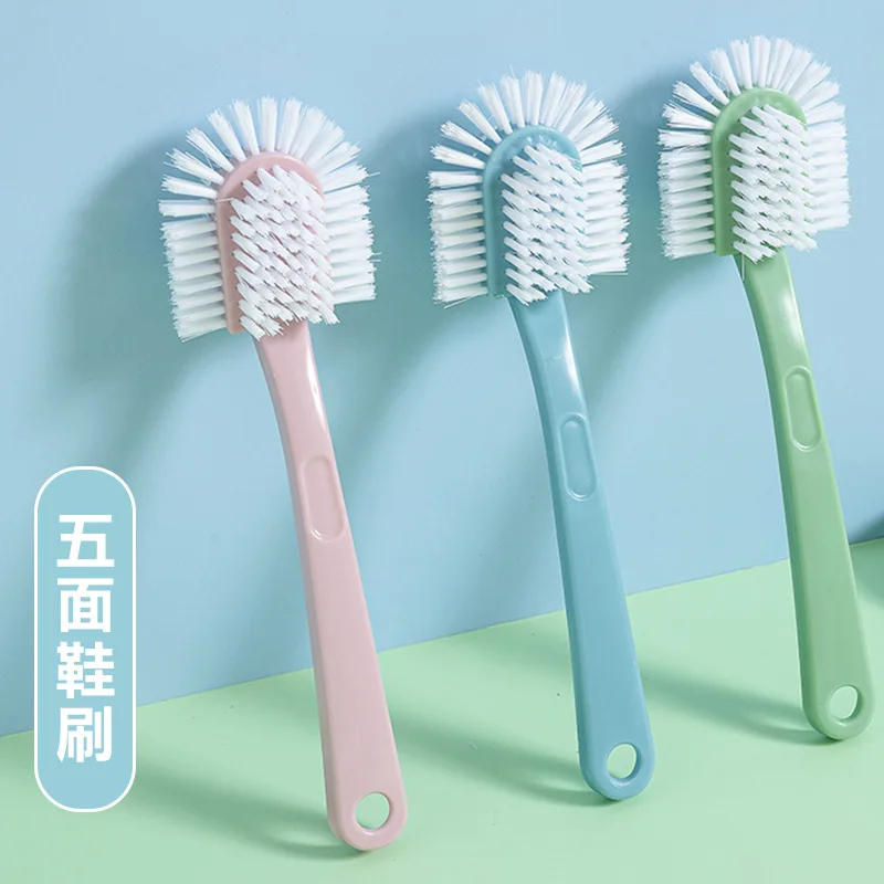 

Multifunctional Five-sided Special Shoe Washing Brush Household Plastic Long-handled Not Hurt Shoes Hard-bristle Shoe Brush