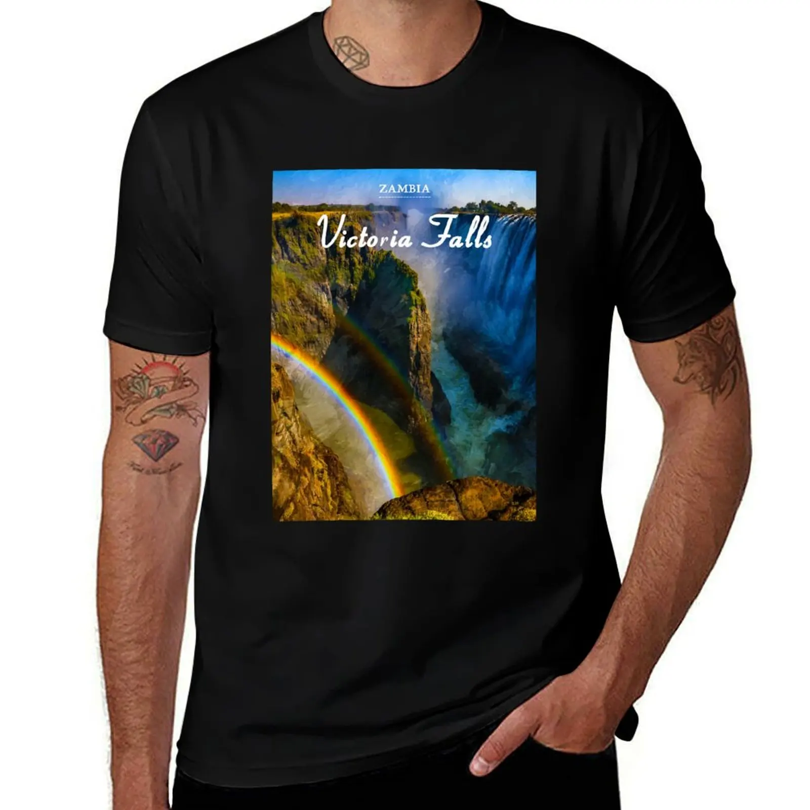 Футболка для путешествий Victoria Falls Zambia, спортивная футболка с влагоотводящим эффектом