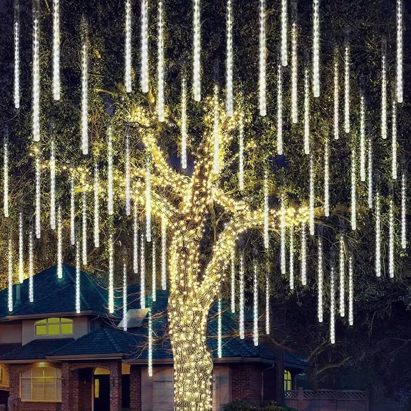 

USB-разъем Метеоритный дождь Дождь Светодиодное гирляндное освещение Сказочный свет Открытый Рождественское украшение для свадебной вечеринки Новый год