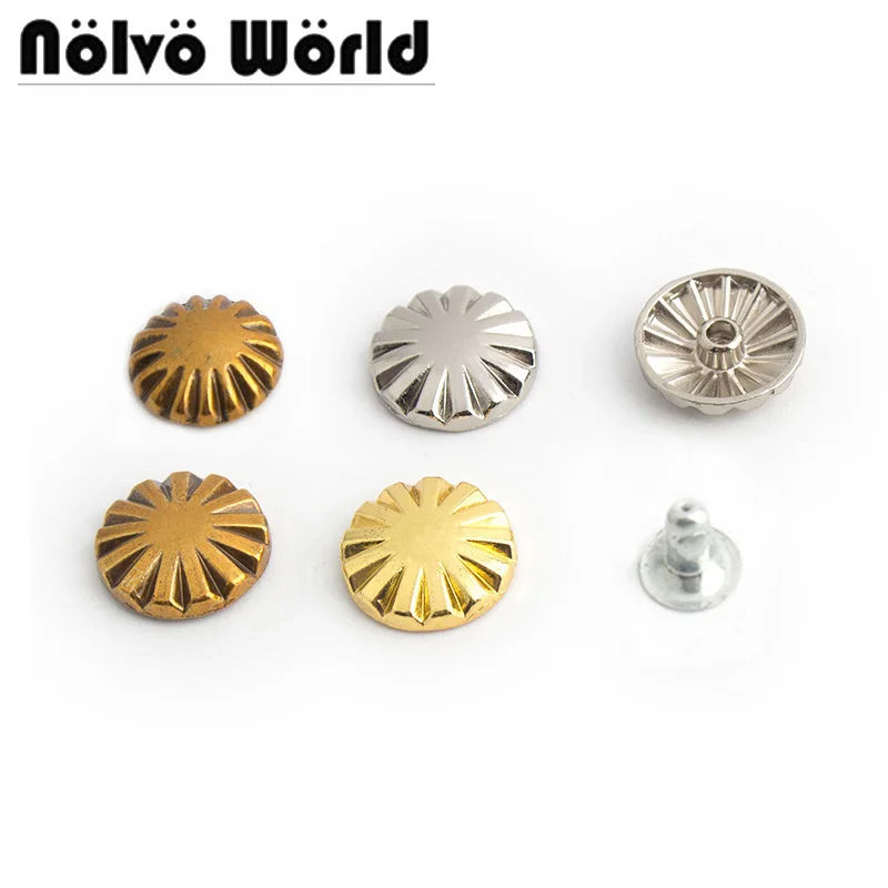 10-50-200pcs 12mm 15mm 3 colors Metal Fireworks Rivet Stud Button Rivet for Leather Craft Garment Bag DIY Sewing Firework