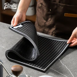 BINCOO-Tapis de rangement pour bar à café, tampon filtrant, ustensiles à café italien, tissu à poudre pressée, épaissi, pliable