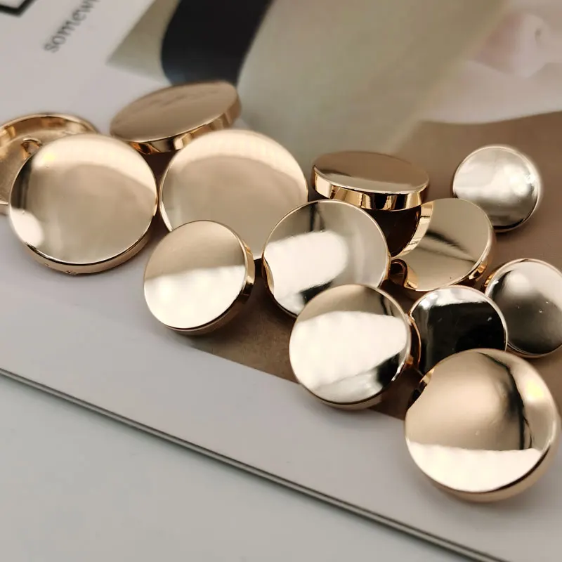 10pcs Round Smooth plane Gold Metal Buttons for Clothing Jeans Blouse Mini Sewing Accessories Designer Sewing Buttons Wholesale