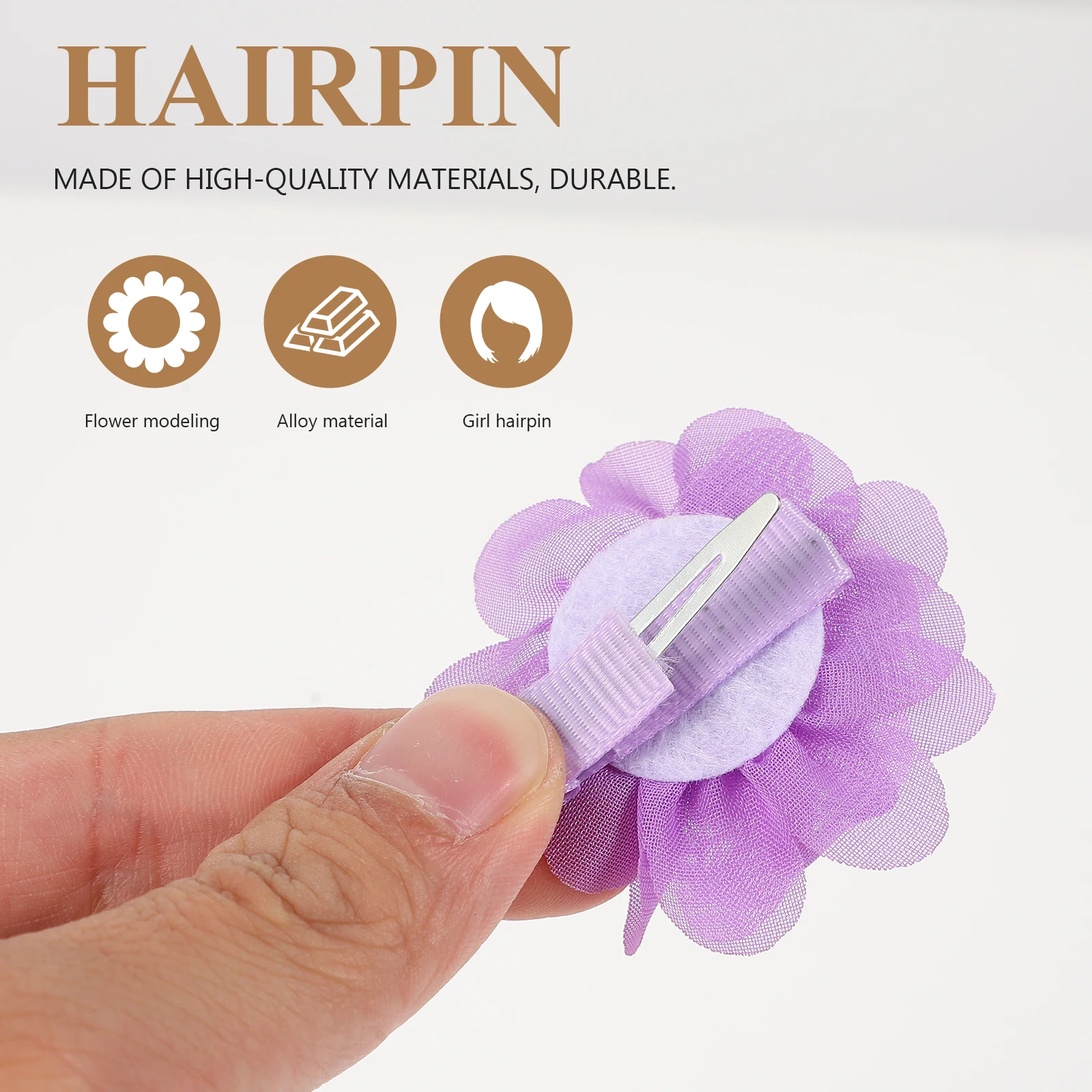 

20pcs Floral Clip Chiffon Alloy Kids Artificial Durable Bridesmaid Wedding Party Hair Accessories Barrettes Hair Tools