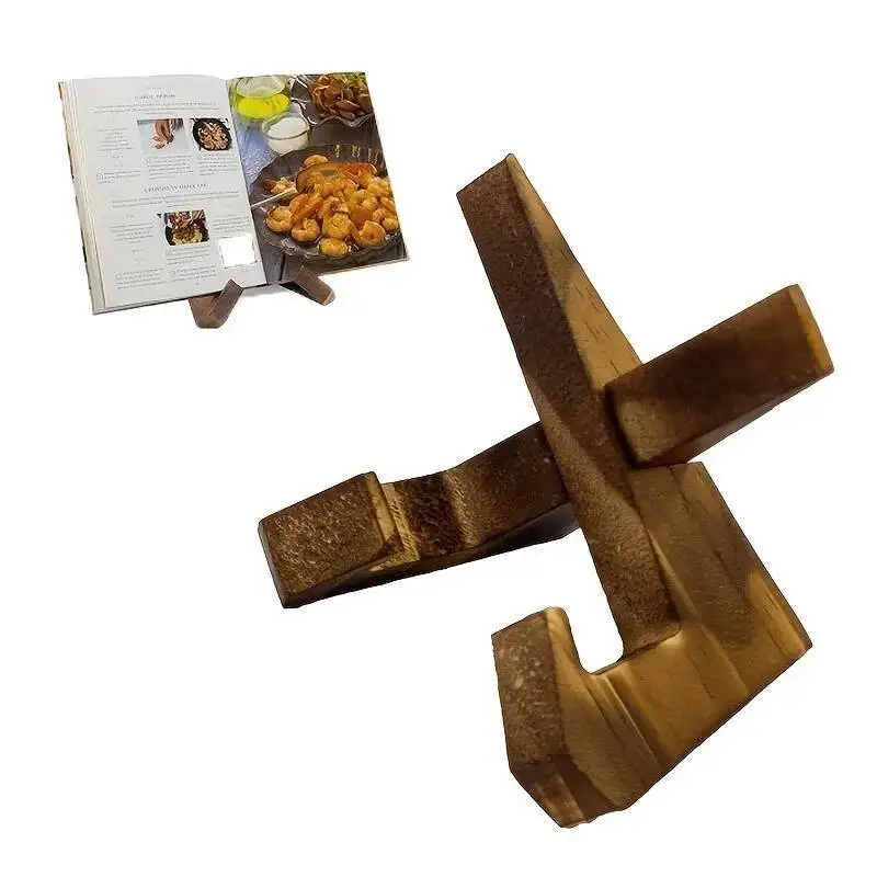 

Wooden Recipe - Modern Kitchen And Study Decor, Composite Wood Material, Elegant Tabletop Storage Rack