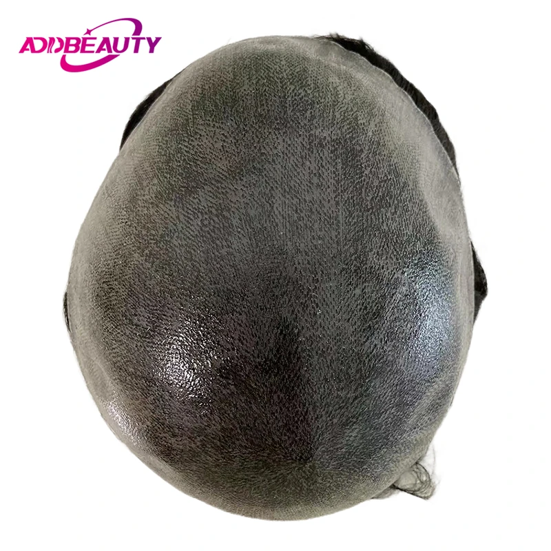 Promotion Men Toupee Human Hair Full PU 0.12mm Men's Capillary Prosthesis Real Indian Remy Human Hair System With Knots Man Wigs