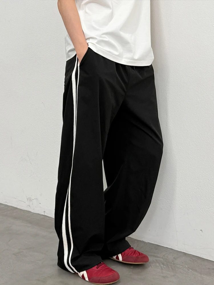 

Roaringwild Men's Lightweight Breathable Sports Pants Straight Leg Casual Trousers American Retro Sle Spring Summer Faion