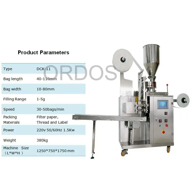 Automatic Filter Tea Bag Packaging Machine Dust Broken Health Protection Tea Packing Machine