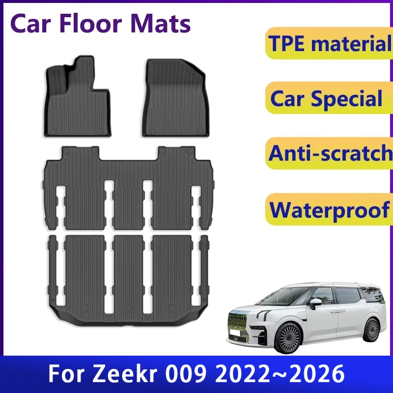 

Автомобильные коврики для Zeekr 009 2023 2024 2025 2026, водонепроницаемый коврик для правой и левой руки, ковер для ног водителя, внутренний ковер, автоаксессуары