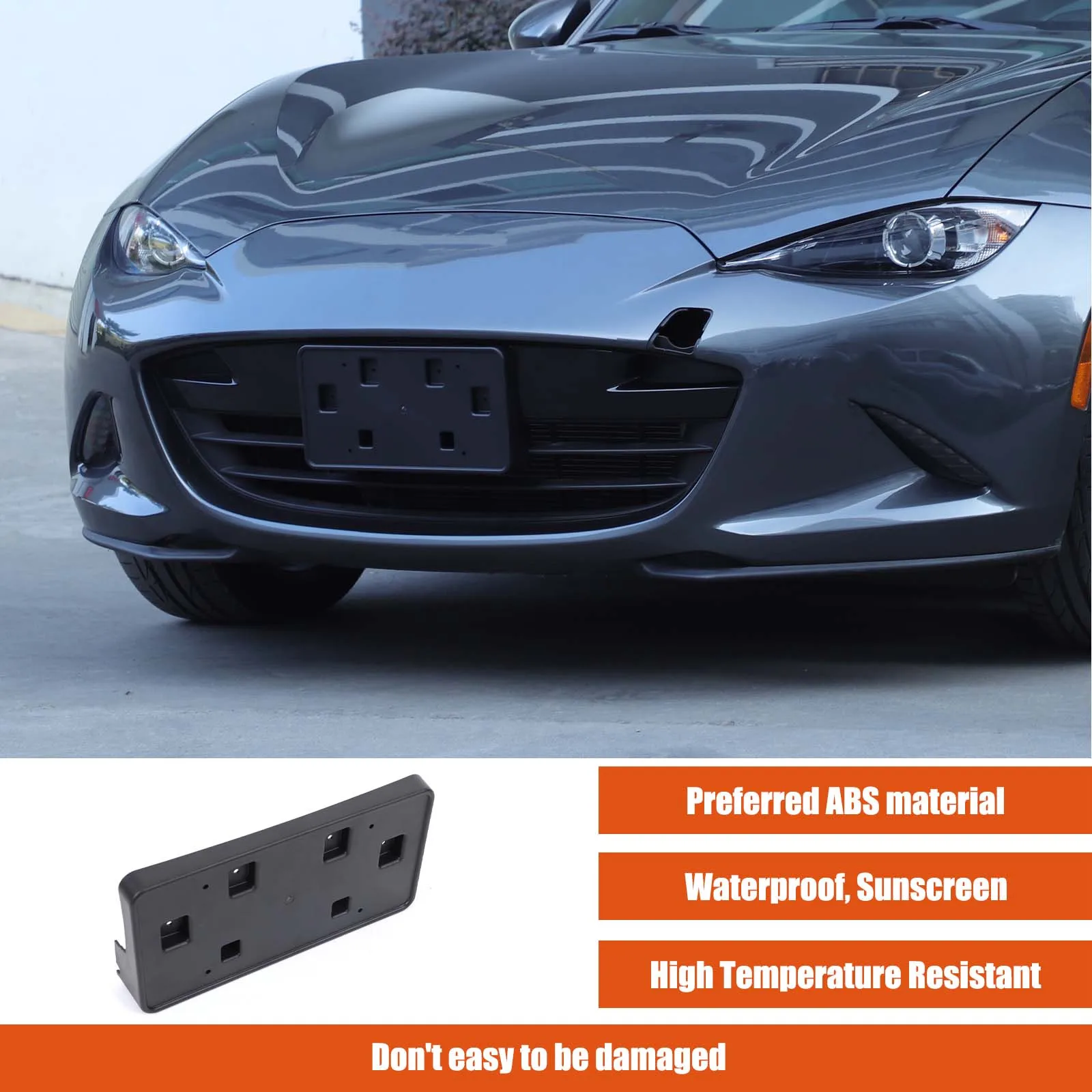 

1Pcs ABS Black For Mazda MX-5 ND 2016-2025+ Car styling Car Front License Plate Rack Car Exterior Modification Accessories