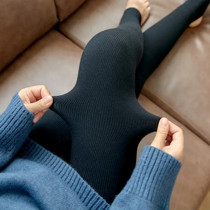 Thicken Leggings Women Winter Warm High Waist Leggings Casual Elasticity Velvet Leggings Slimming Solid Female Fleece Thermal