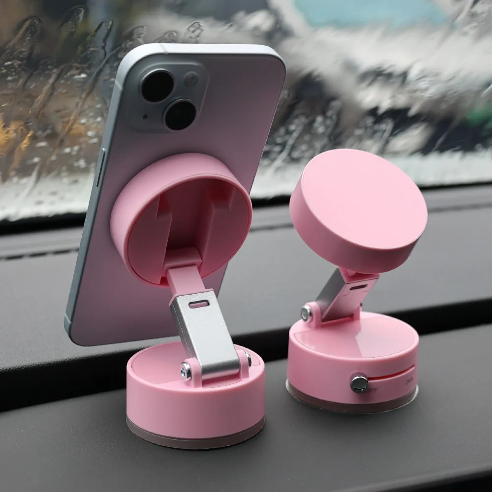 Vacuum Magnetic Phone Bracket Multi Functional Foldable N52 Neodymium Magnet GPS Car Stand Suction Cup Fixation Phone Holder