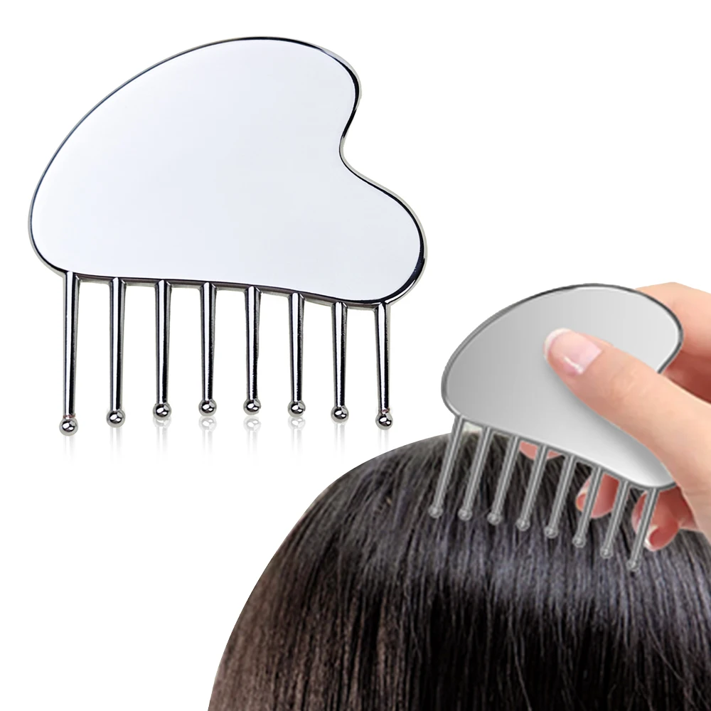 

1pc Metal Massage Comb - Portable and Practical Head Relaxation Massage Tool - Guasha Board Comb