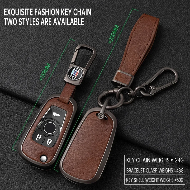 Zinc Alloy Leather Car Key Case Cover for Opel Vauxhall Astra K Corsa E Turbo Case For Buick VERANO ENCORE GX GL6 2015-2020
