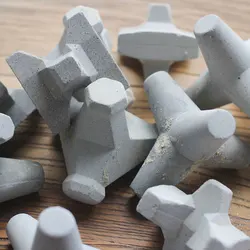 Concrete Wave Absorbing Block Ornament Mold Tetrapod Triangular Column Cement Tabletop Decorative Seaside Stone Silicone Mould