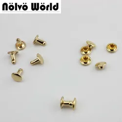 500pcs/lot 2 covers 6X6mm 8X8mm 10X8mm 100% Copper Double Cap Rivets Fasteners,Leather Crafts Bags Shoes Decorative Studs