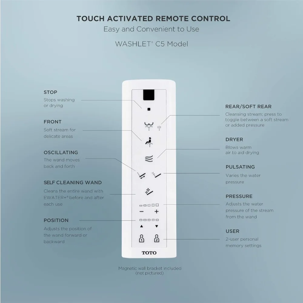 주방 및 욕실 설비 핫세일! - ®   워시렛 ®   C5 전자 비데 변기 시트 (프리미스트 및 이워터+ 완드 클리닝 기능 포함, 롱형)