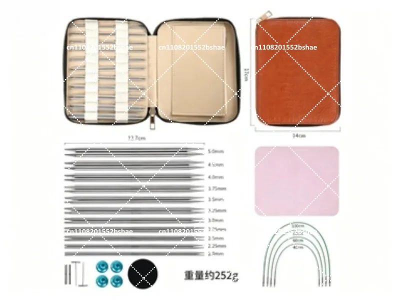 Stainless Steel Circular Knitting Needles Set, Detachable Interchangeable Ring Pins, Weaving Tools Kit for Hand Craft