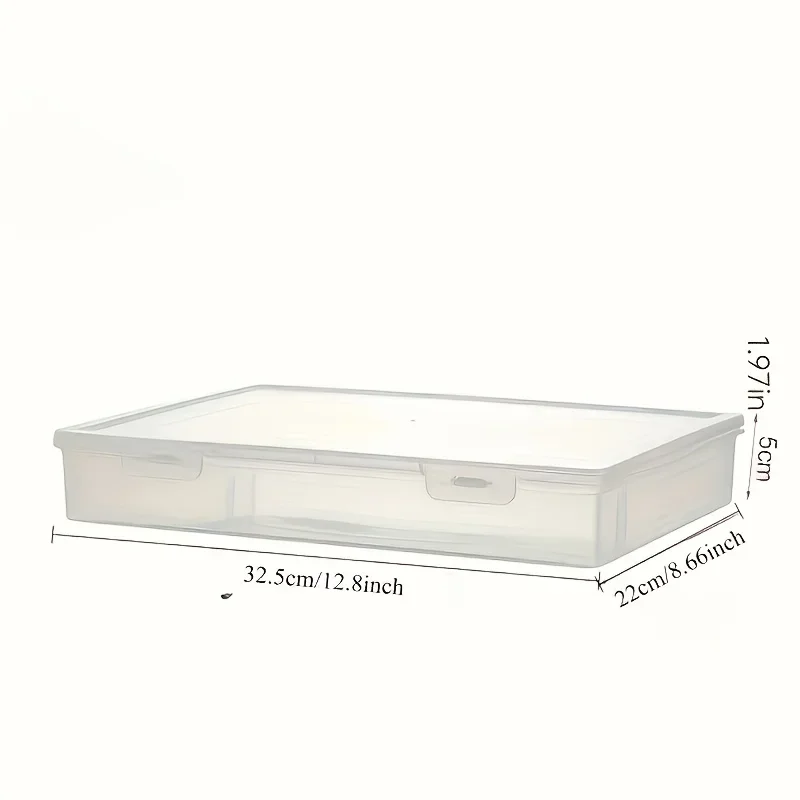 1pc Document Storage Box, Transparent Home Office A4 Printing Paper, Plastic Document Information, Home desktop Storage Box