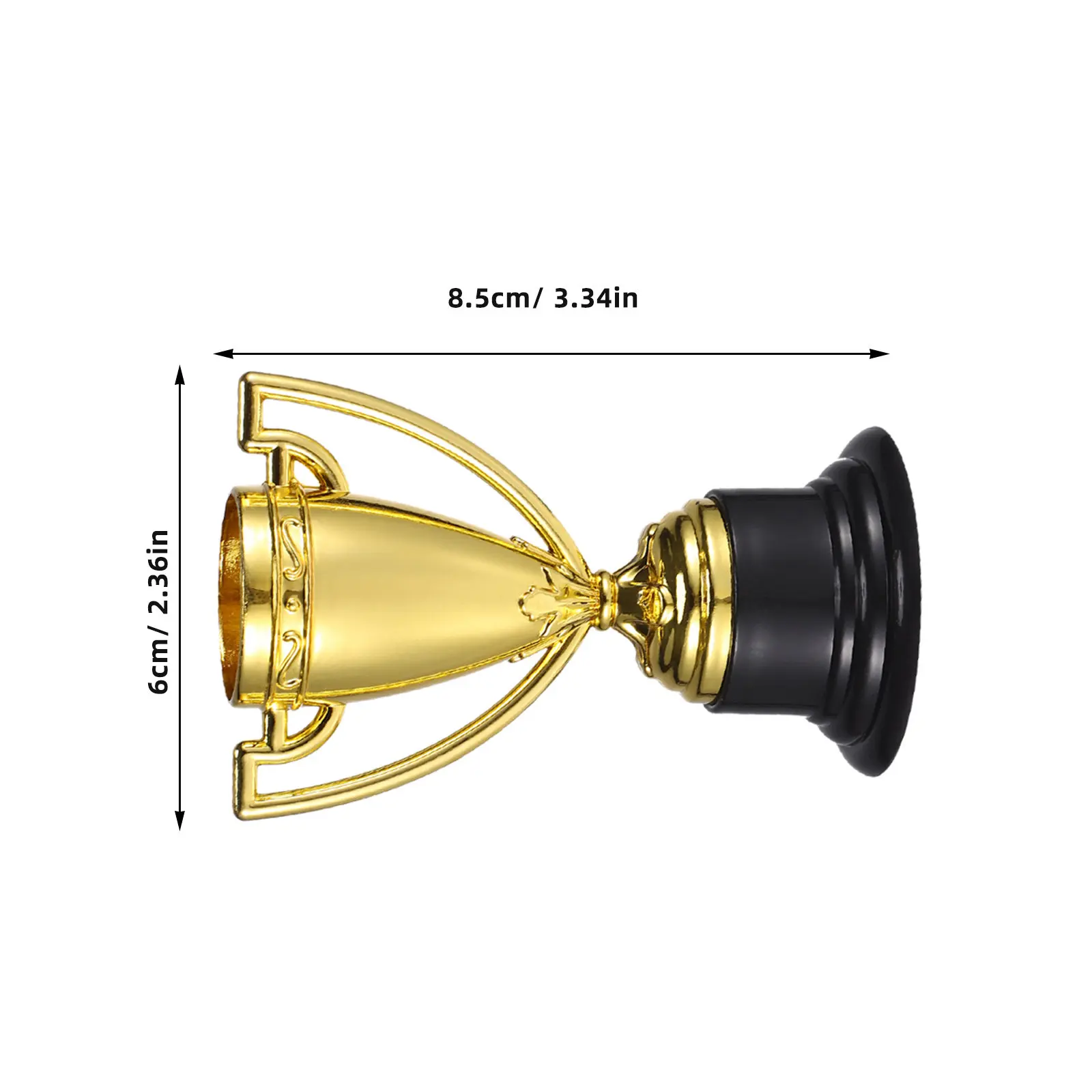 25 Peças de Troféus Infantis de Plástico Dourado, Pequenas Mini Taças de Prêmio para Competições Esportivas em Jardim de Infância, Recompensas em Sala de Aula e Festas