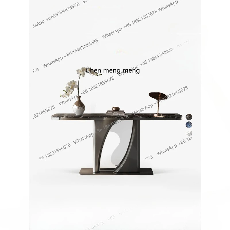 

Легкий роскошный входной столик Натуральный роскошный камень Входной столик из микрокристаллического камня Итальянский минималистичный шкаф для прохода в коридор