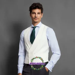 Mannen Pak Vest Revers Double Breasted Slim Fit Mannen Chalecos Mode New Business Vest Voor Bruiloft 2022