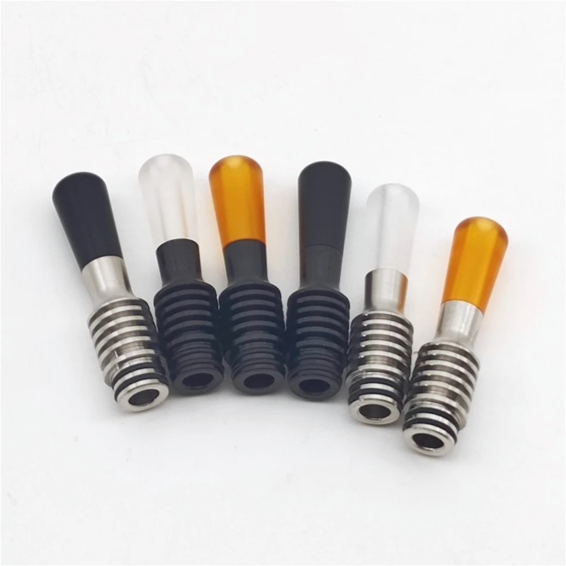 1PC 510 Drip Tip MTL SS316 Metal Long Tip Heat Resistance Mouthpiece Holder Accessories 3 Color straw joint