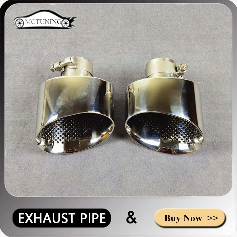 1 Pair Exhaust Pipe Muffler Tip For AUDI A3 Change RS3/A4 Change RS4 Stainless Steel Black/Silver Tail Throat Rear Nozzles