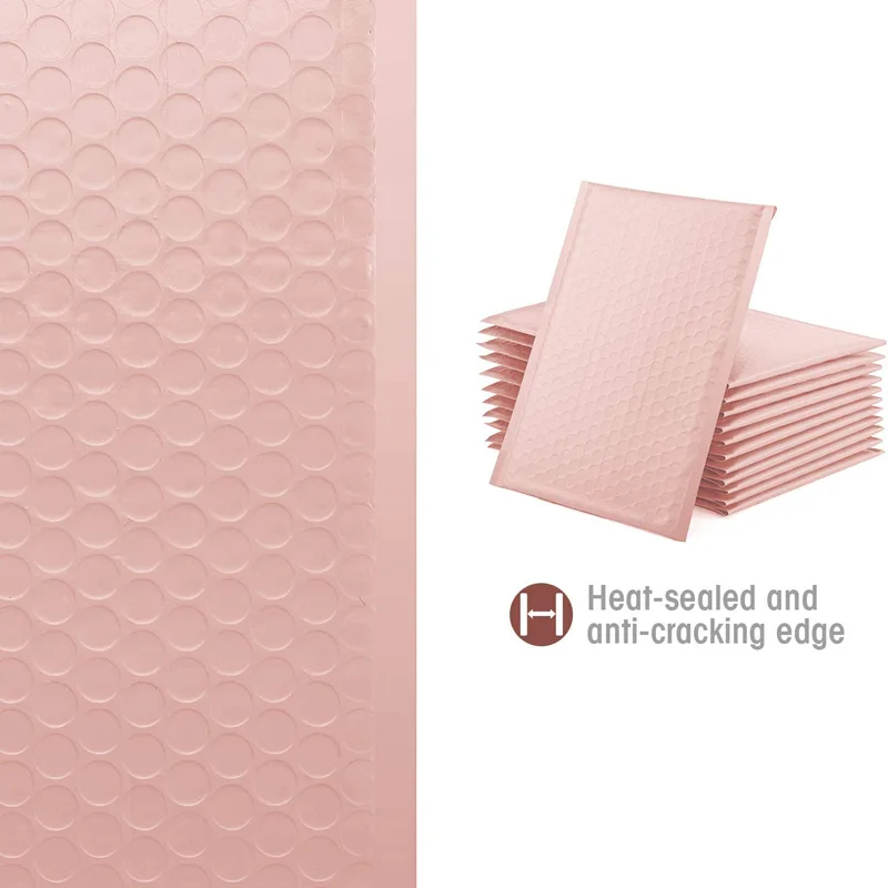 Imagem -04 - Mailer Poly Pink Bubble Acolchoado Mailing Envelopes para Envio Mailer Gift Packaging Self Seal Bolsa Bubble Padding Bubble 50 Pcs