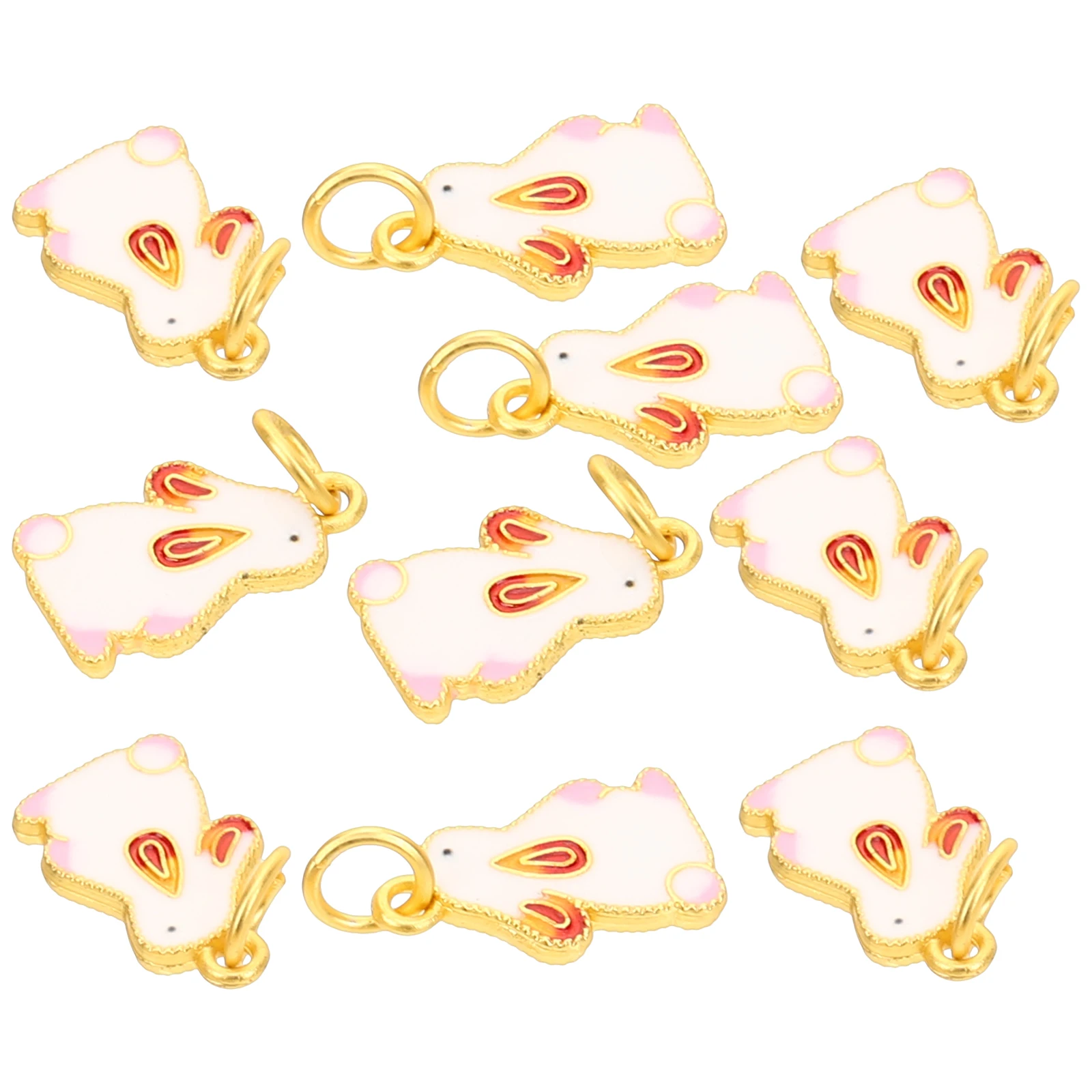 

10 Pcs Rabbit Zodiac Charms Alloy Handmade Jewelry Making Bracelet Earrings Craft Project Supplies Mini Animal Pendant for Teen