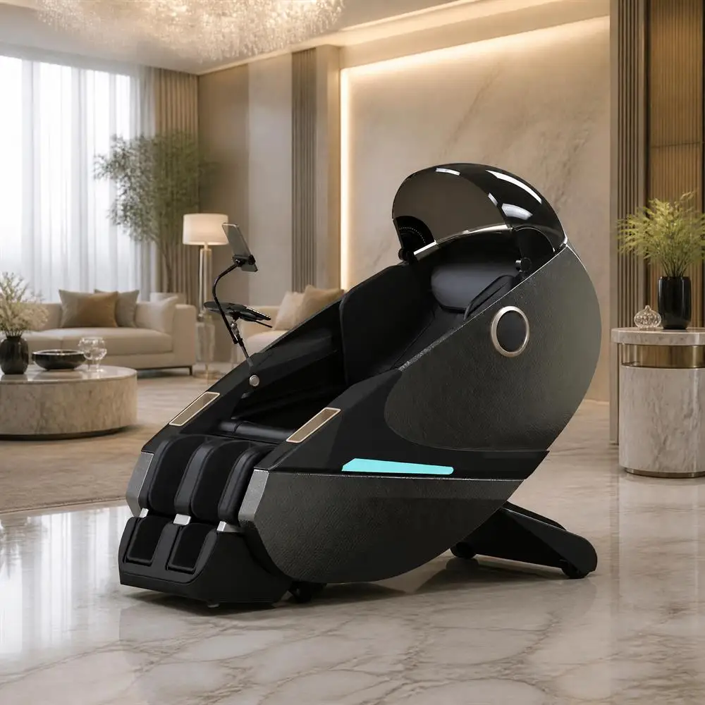 Thai Leather Shiatsu Massage Chair With Zero Gravity & Double Back Mechanism Full Body Air Pressure Massage For Hands Legs Waist