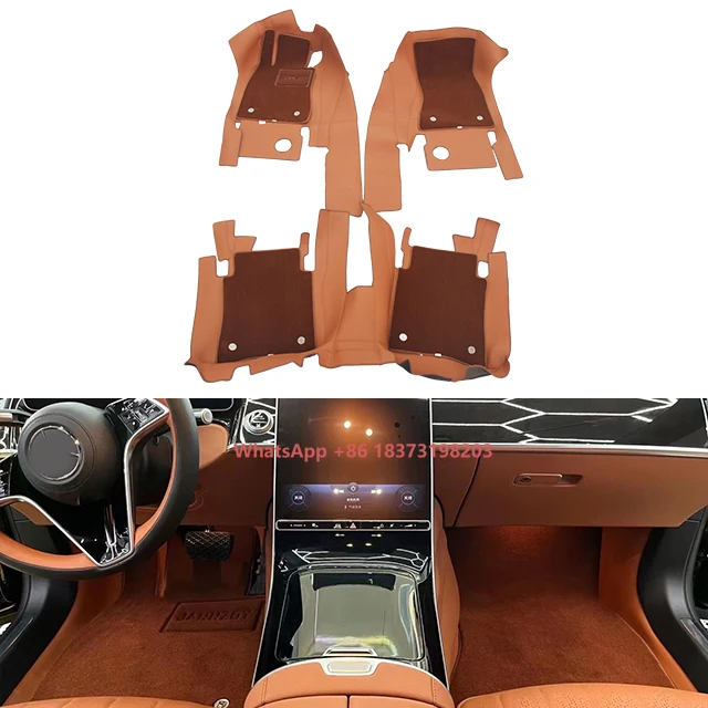 

S-класс W223 360, мягкая сумка, специальный автомобильный напольный коврик с полным покрытием, полностью закрытый встроенный автомобильный кожаный напольный коврик W223