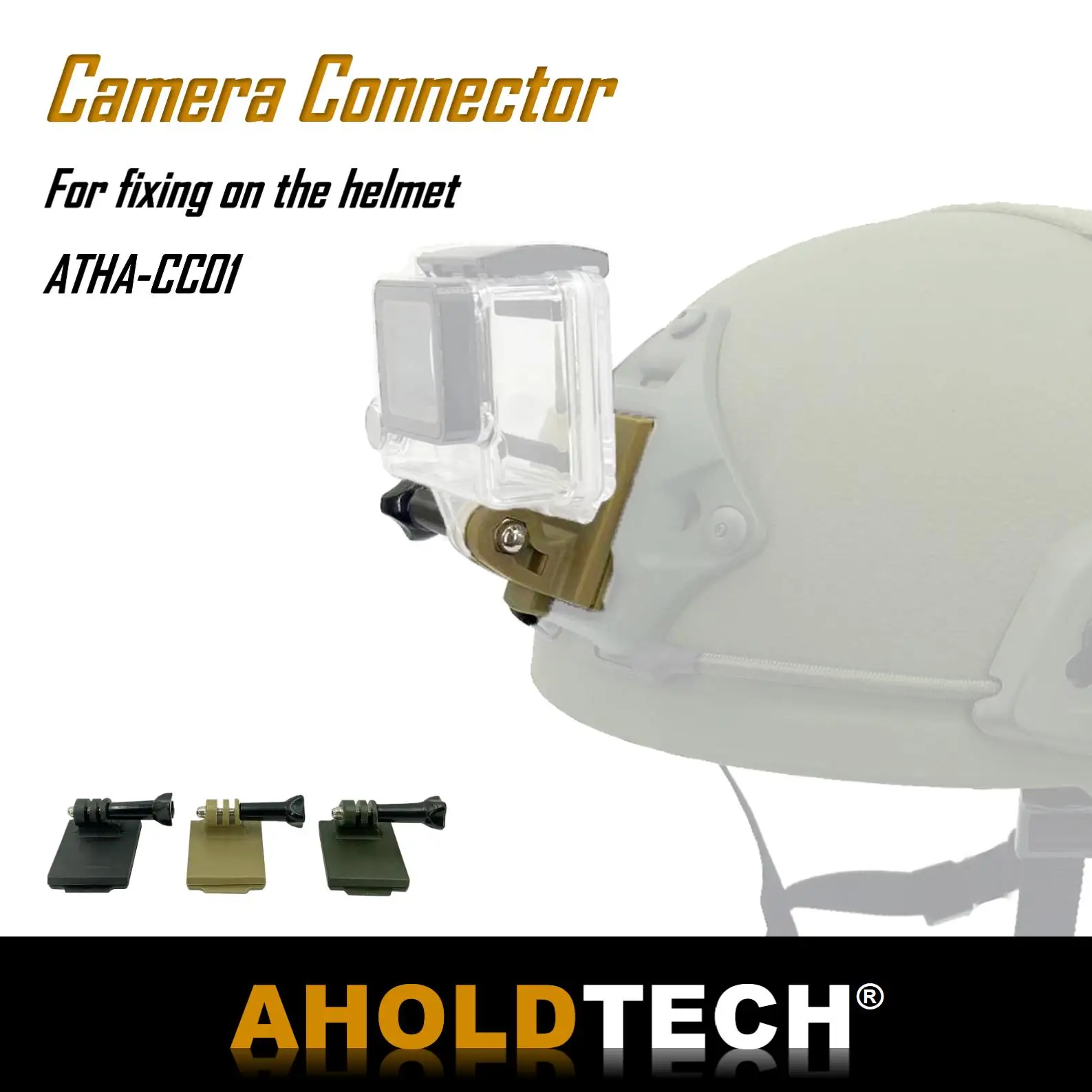 Aholdtech taktische kugelsichere helm zubehör taschenlampe halter licht klemme und nvg montage stecker für gopro hero kameras