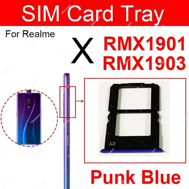 SIM Card Tray For Realme X Lite X XT Sim Card Slot Tray Holder   Card Adapter Replacement Parts