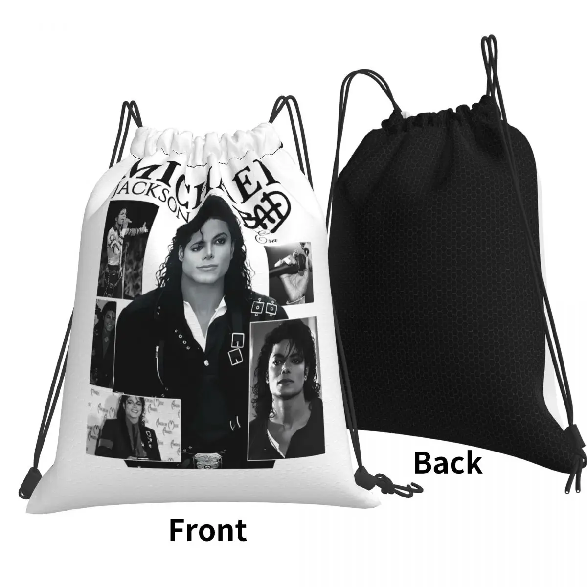 Michael Jackson Dancing Backpacks Portable Drawstring Bags Sundries Bag Book Bags for Man Woman Students