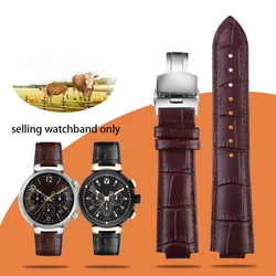 Convex leather watchband for LV watch Louis Vuitton tambour series strap men and women 21 * 12mm 18 * 10mm Wristband Bracelet
