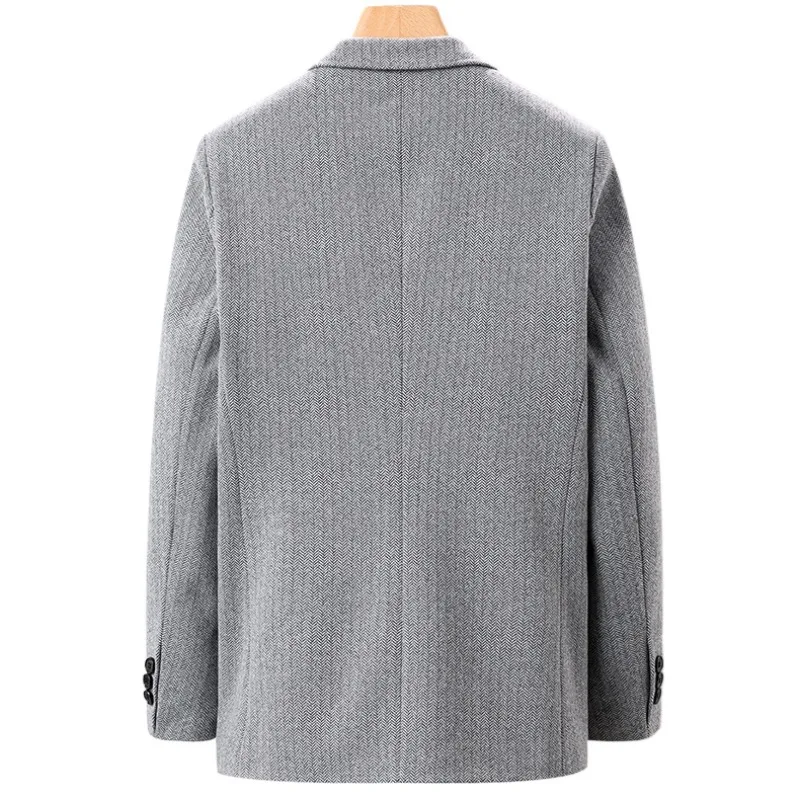 Classic Mens Office Dress Jackets Quality Casual Business Lapel Windbreak Coats Top Autumn Winter Blended Wool Jacket Streetwear