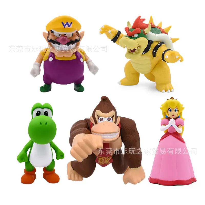 Figuras de Acción de PVC de Super Mario, Modelo Coleccionable, Wario, Bowser, Princesa Peach, Donkey Kong, Yoshi, Adornos de Escritorio, Regalo para Fanáticos de los Juegos
